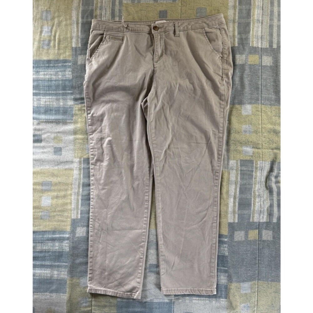 Westport 1962 Beige Khaki Straight Casual Flat Front Zip Button Pants Sz 18